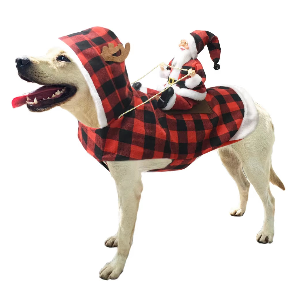 1Pc, Christmas Clothing, Santa Claus, Ski Riding, Christmas Pet Clothing, Warm and Frost Proof, Pet Christmas Supplies