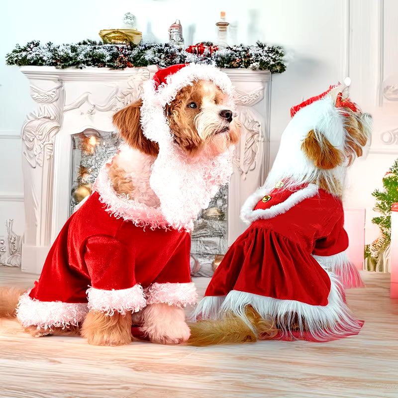 New Pet Clothes, Christmas Party Set, Holiday Outfit, Funny Small and Medium-Sized Dog Clothes