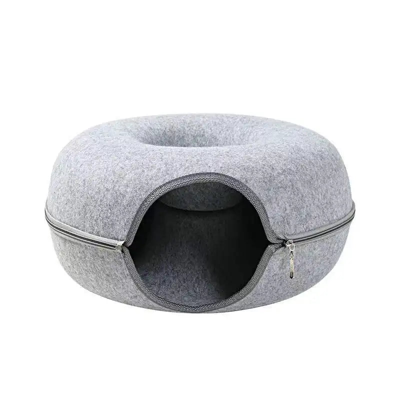 Donut Cat Bed Pet Cat Tunnel Interactive Game Toy Cat Bed Dual-Use Indoor Toy Kitten Sports Equipment Cat Training Toy Cat House