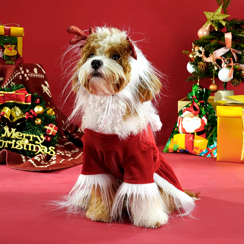 New Pet Clothes, Christmas Party Set, Holiday Outfit, Funny Small and Medium-Sized Dog Clothes