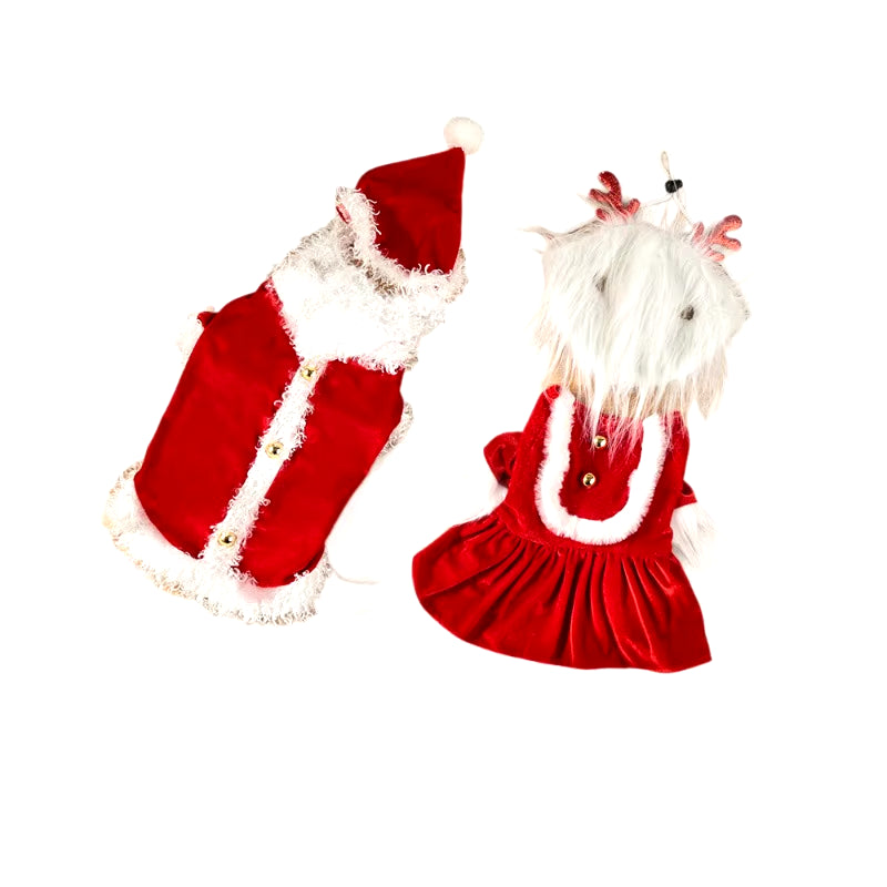 New Pet Clothes, Christmas Party Set, Holiday Outfit, Funny Small and Medium-Sized Dog Clothes