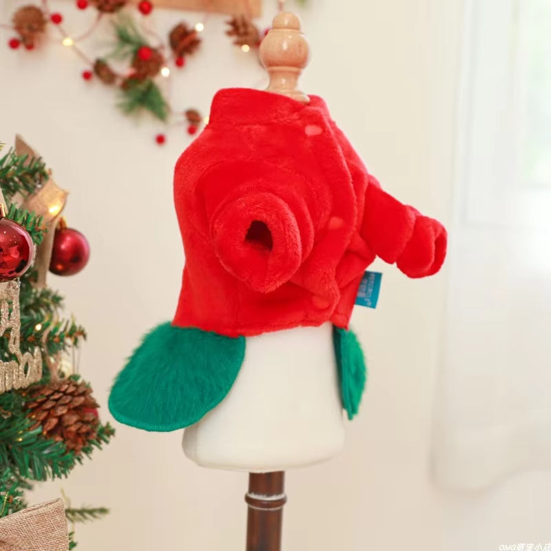 1PC Pet Clothing Autumn and Winter Plush Thick Christmas Tree Teddy Bear Princess Dress Suitable for Small and Medium-Sized Dogs