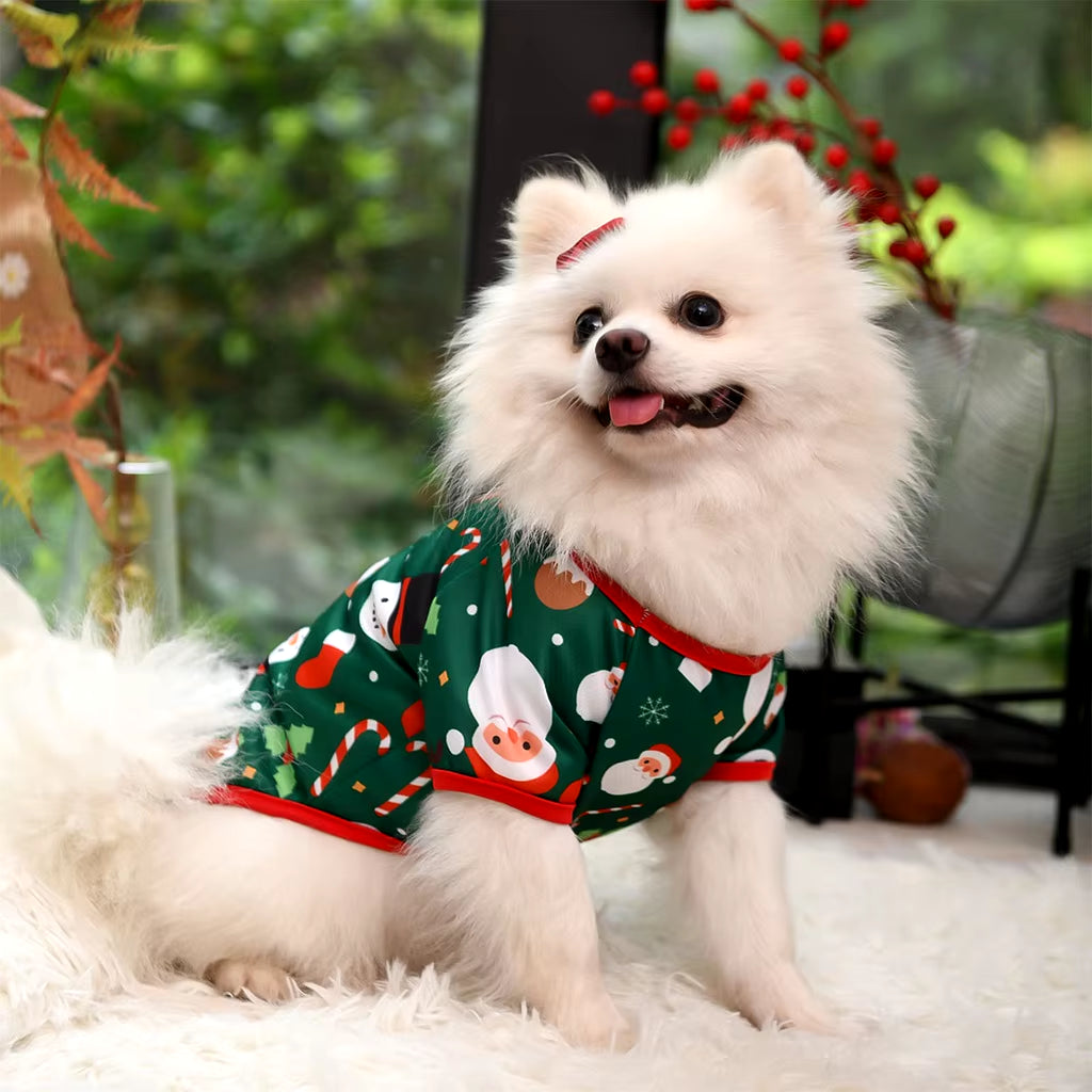 New Pet Clothing, Cat and Dog Universal Christmas Pet Hoodie, Teddy Bear, Small Dog, Short Design