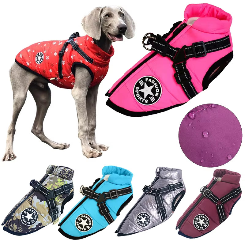 Waterproof Winter Pet Dog Coat Pet Clothes Puppy Outfit Vest Warm Dog Clothes for Labrador Chihuahua Small Dogs Ropa Para Perros